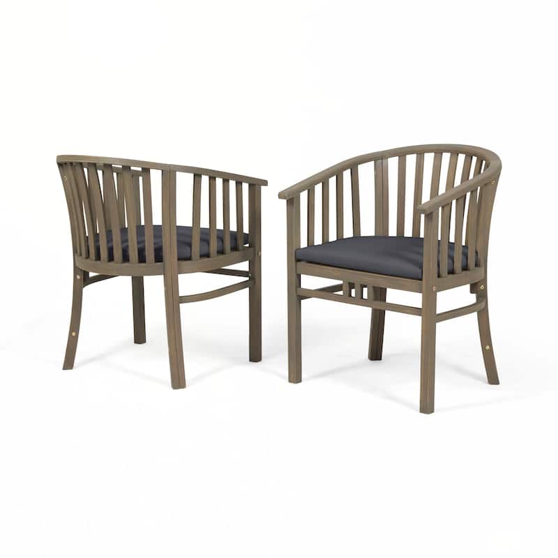 Outdoor Wooden Dining Chairs, Set of 2