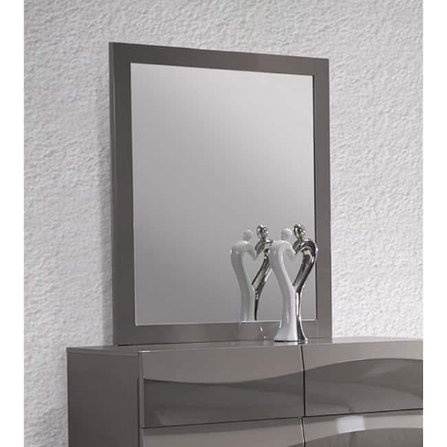 Somette Devlin Grey Glossy Accent Mirror - 41" x 43"