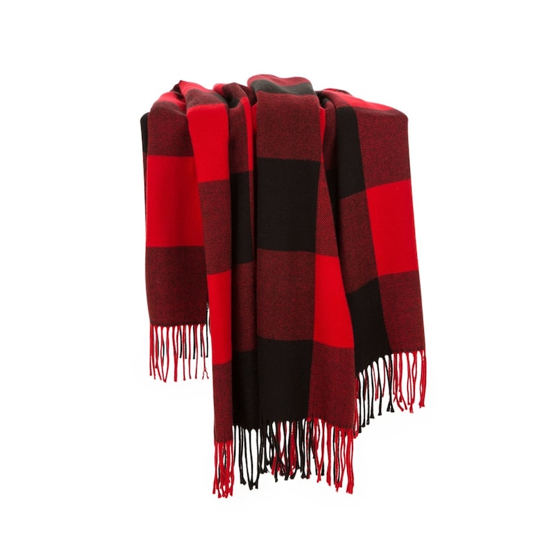 Glitzhome 50 x 60 Plaid Woven Acrylic 400g Christmas Blanket