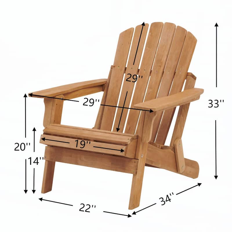 Oversize Wooden Outdoor Folding Adirondack Chair