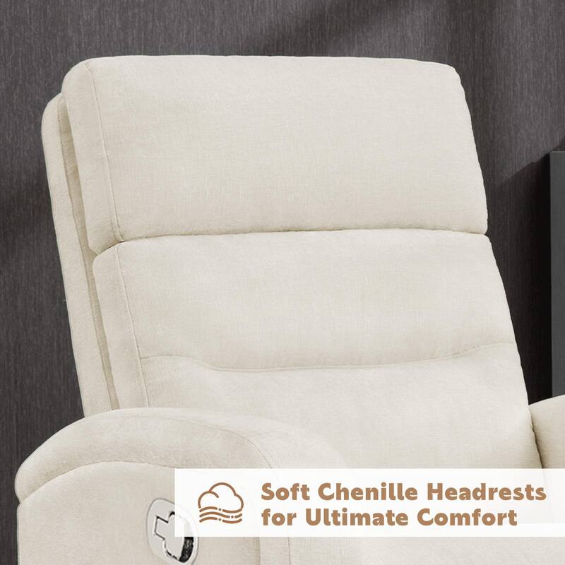 Oversized Faux Leather Massage Power Recliner with Two Pockets