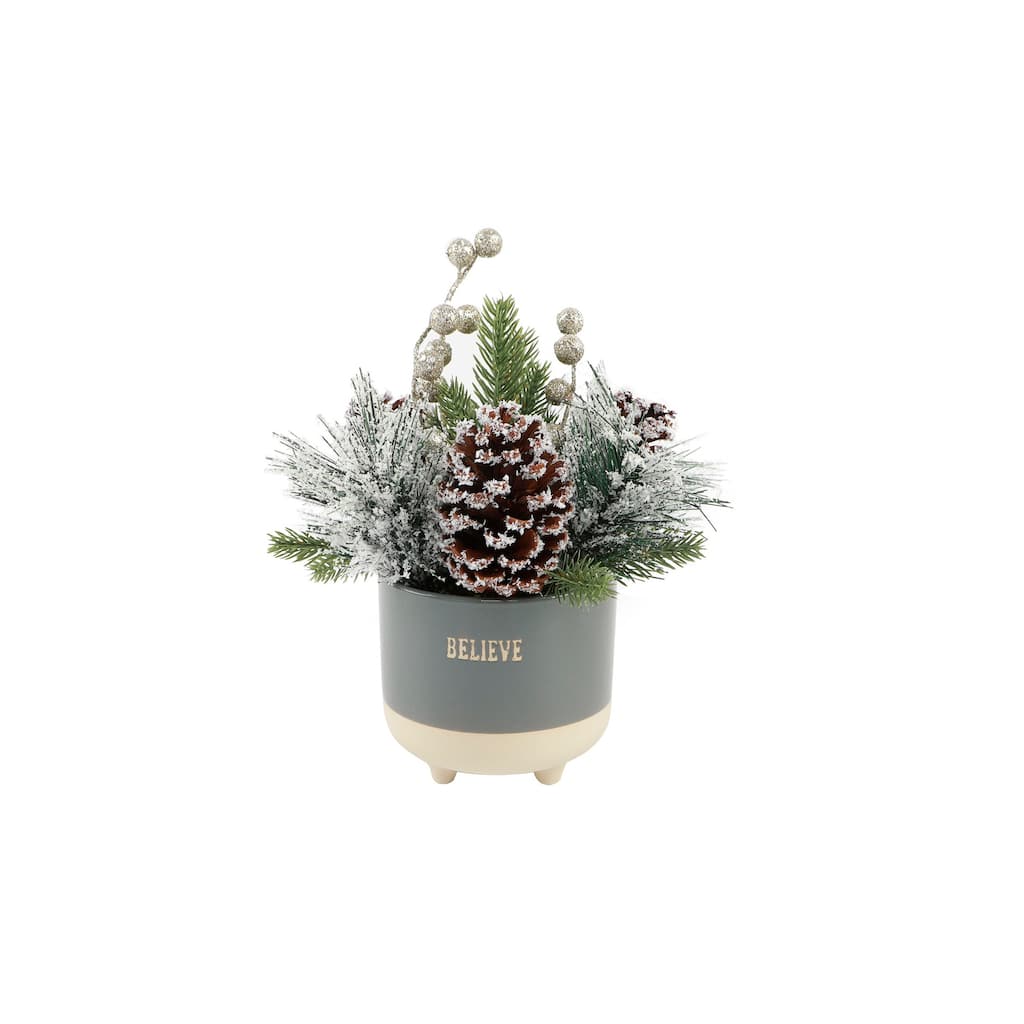 Xmas Mix in Believe Ceramic Footed Pot