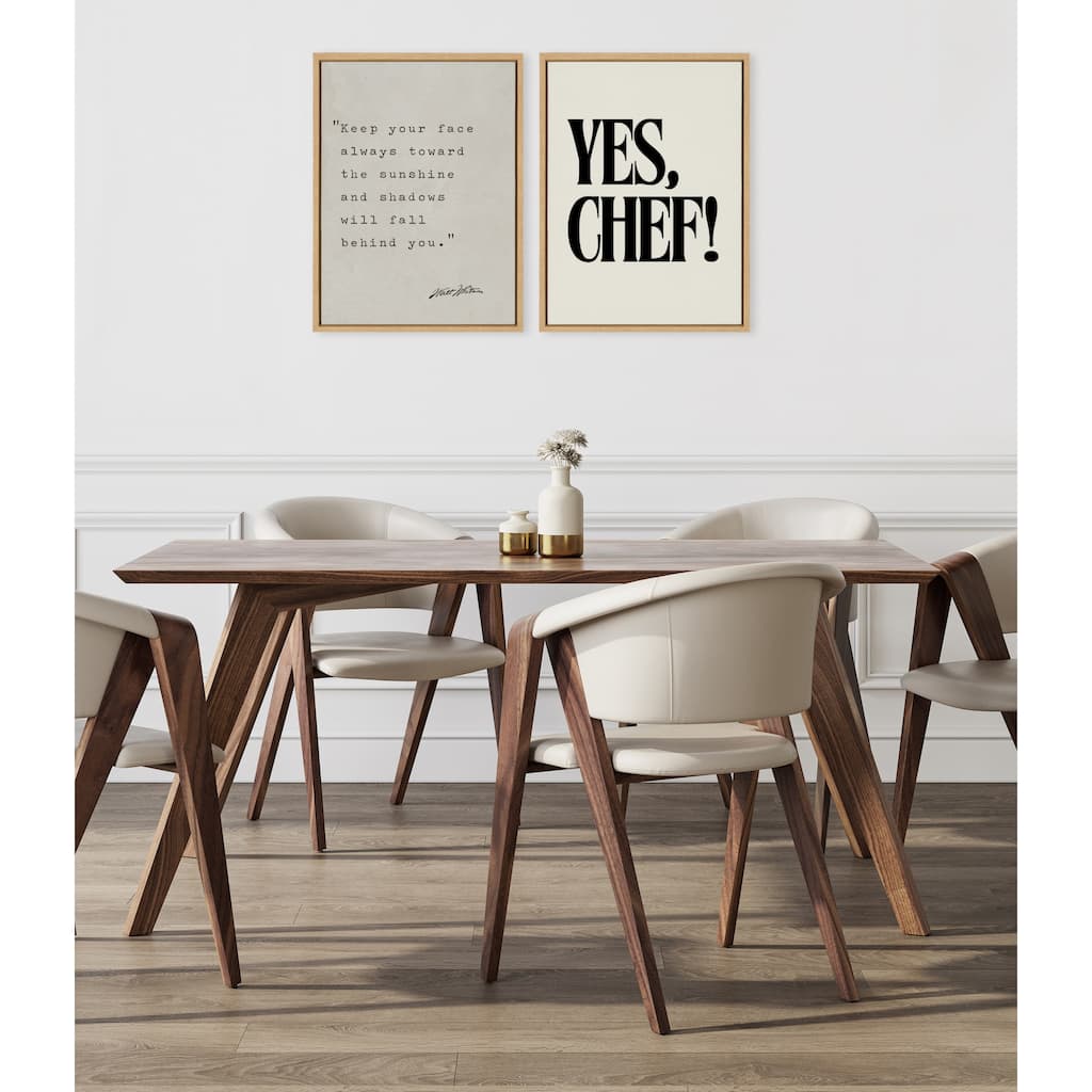 Kate and Laurel Sylvie Yes Chef Framed Canvas by Saint and Sailor Studios