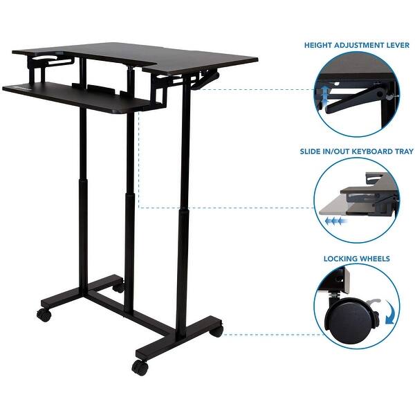 Shop Mount It Rolling Sit Stand Workstation 34 Wide With