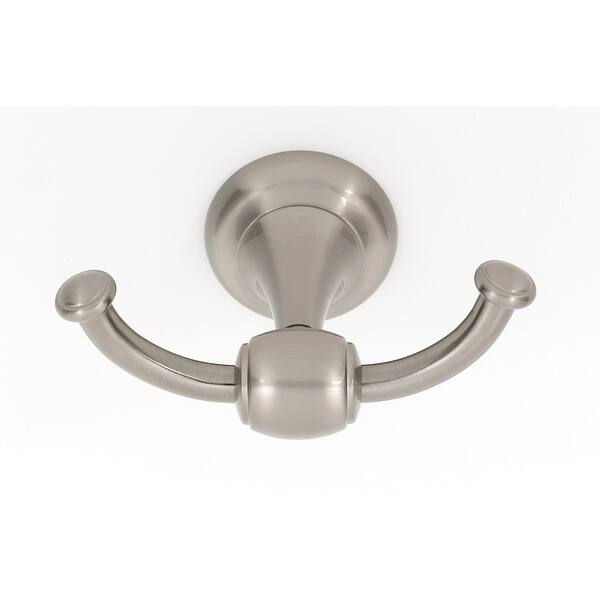 slide 2 of 2, Alno Royale Double Robe Hook Satin Nickel