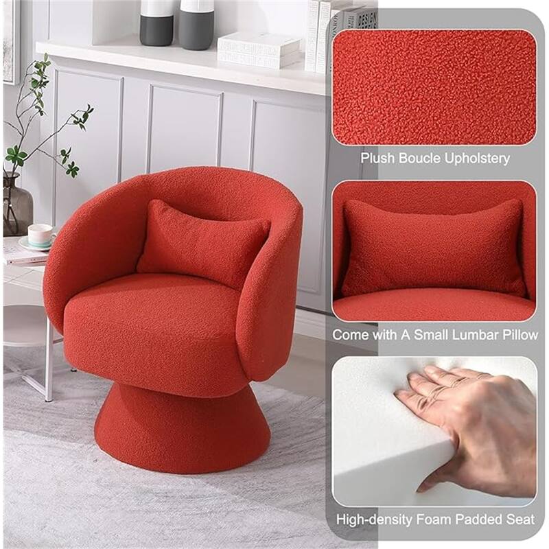 Modern Teddy Swivel Barrel Accent Chair, Set of 1