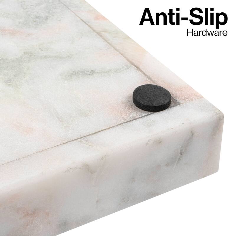 Luxe Stone Classic Minimalist Rectangular Marble Bathroom Countertop Tray
