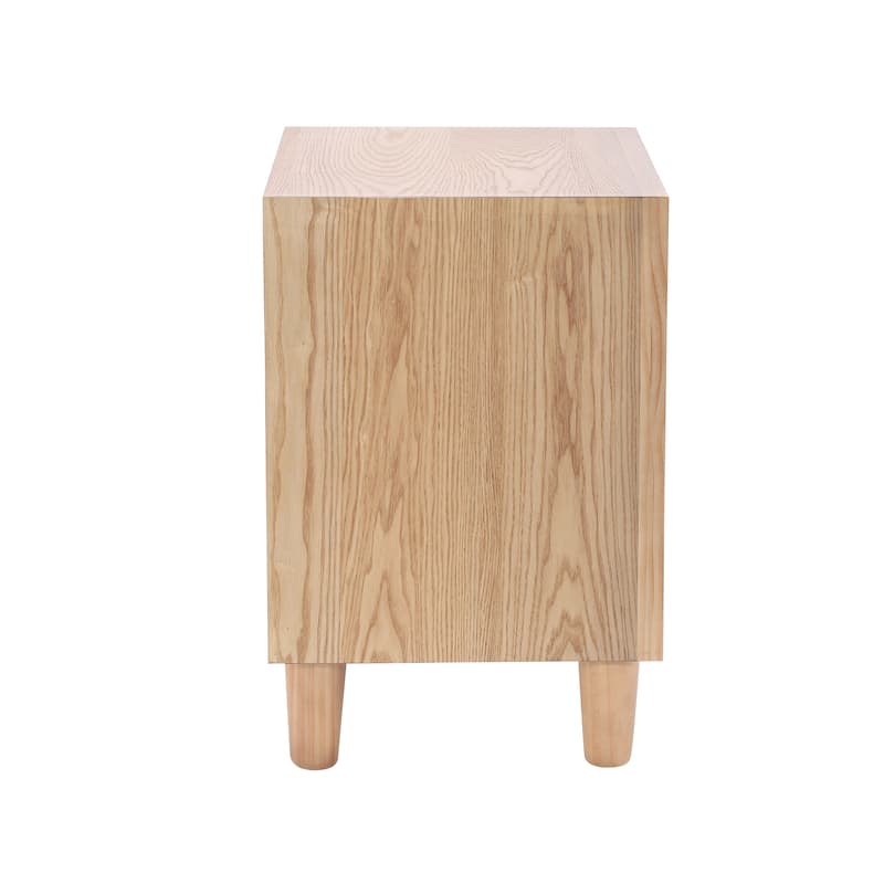 Christopher Knight Home - Modern Wood Nightstand with Open Shelf and 2 Drawers