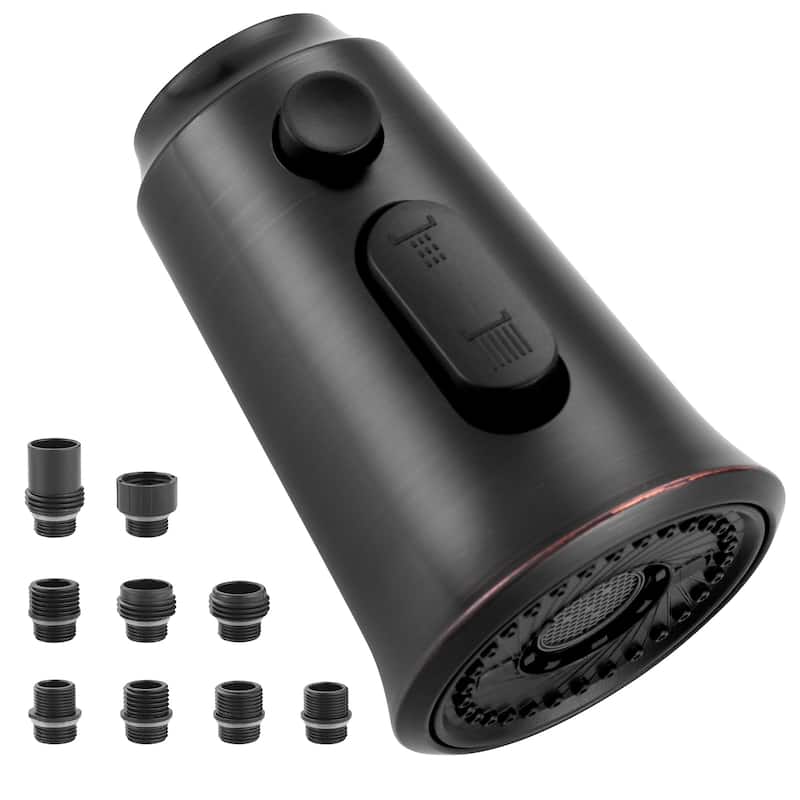 WOWOW Pull Down Kitchen Faucet Spray Head with 9 Adapters Kit - Oil Rubbed Bronze