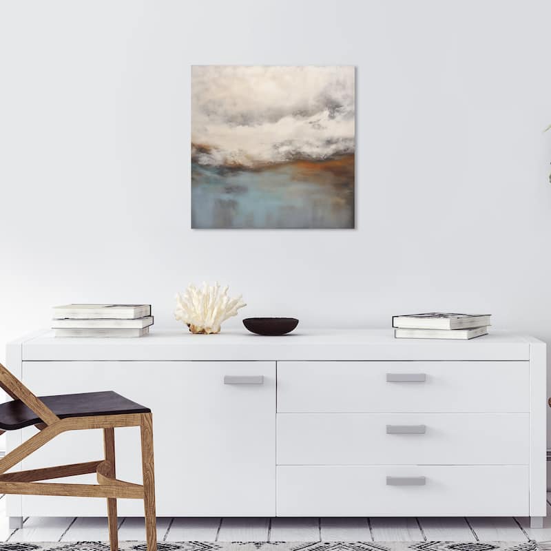 Wynwood Studio Canvas Abstract Kind of Cloudy White and Modern & Contemporary Wall Art Canvas Print - 20 x 20