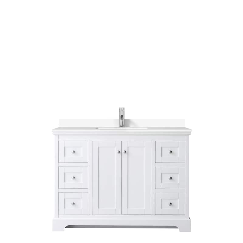 Avery 48 Inch Single Vanity, Cultured Marble Top