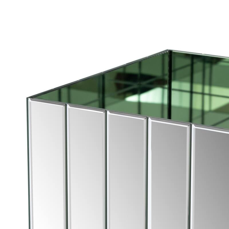 14" Mirrored Square Floor Vase