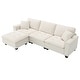 preview thumbnail 33 of 55, Roomfitters 100 x 59" Modern Convertible L-Shaped Sectional Sofa with Free Pillows, 4-Seat Suede Velvet Sleeper Sofa