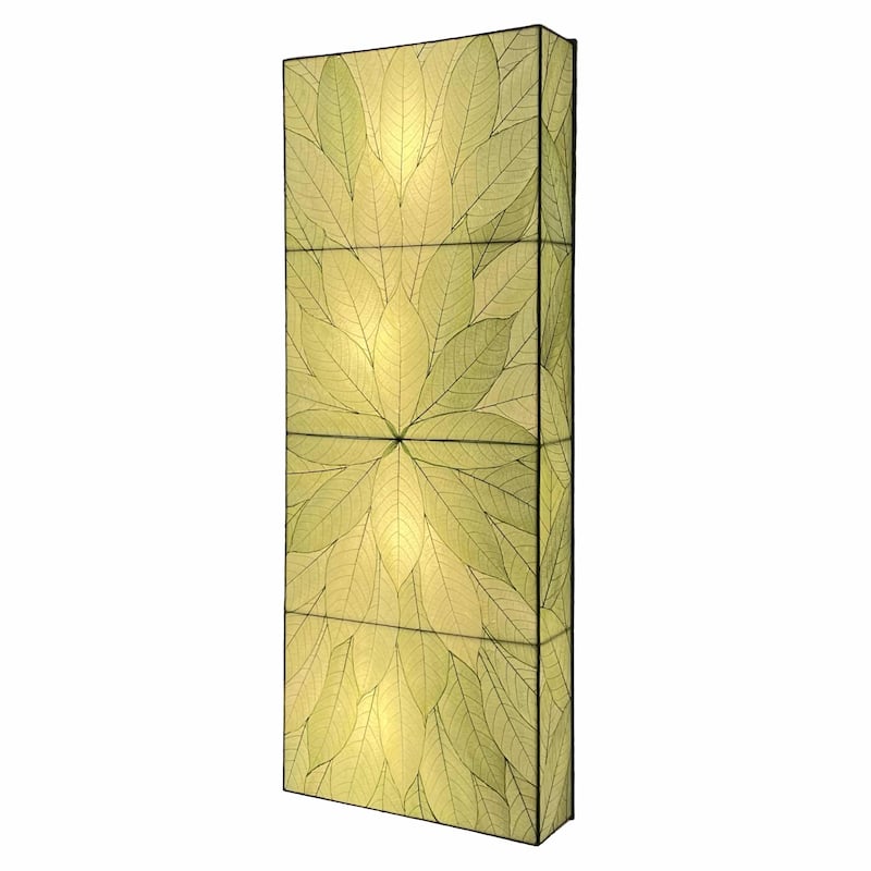 Eangee Handmade Sunburst Panel Wall Lamp, Cocoa Leaves Shade, 22 x 6 x 58 in. - 22 x 58 x 6 in