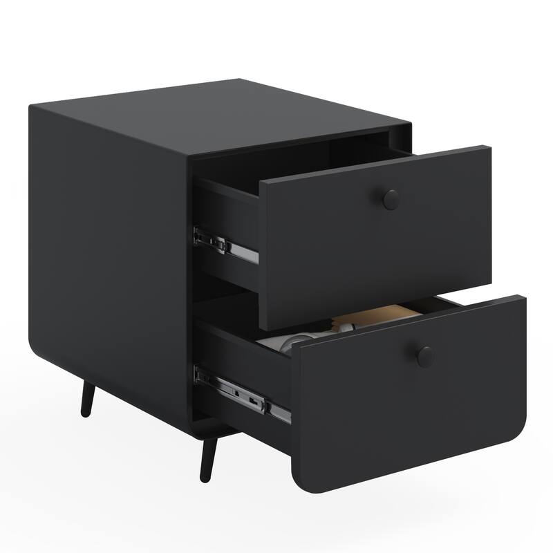 Modern Steel Nightstand Storage Cabinet with 2 Drawers for Living Room,Bedroom