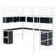 preview thumbnail 17 of 16, Full Size Metal Loft Bed with Bookcase, Desk and Cabinet, Black