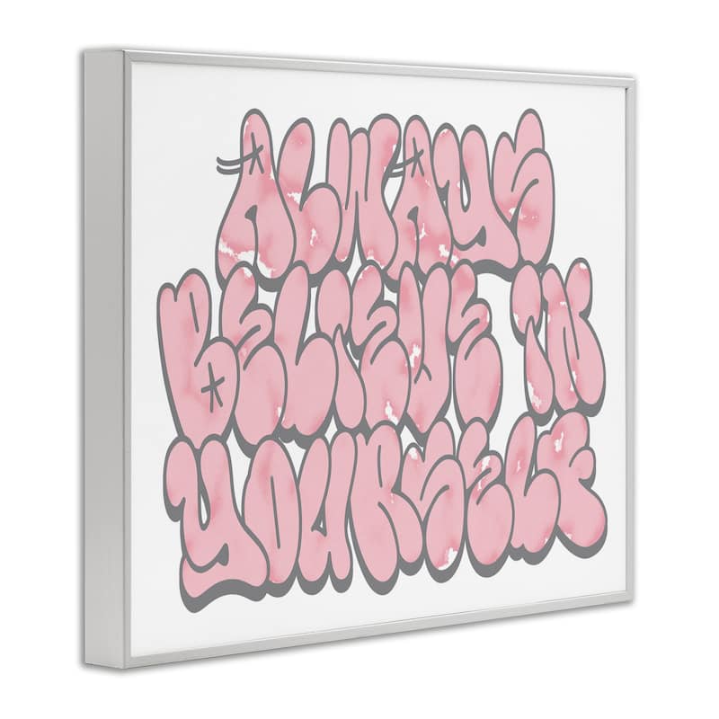 Stupell Believe in Yourself Graffiti Framed Giclee Art Design By Marcus Prime
