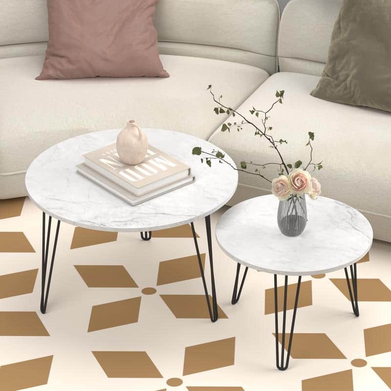 27.56'' Round Nesting Coffee Table Set of 2