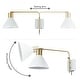 preview thumbnail 12 of 14, Justina Swing Arm 1-Light Modern Midcentury Iron USB Charging Port LED Sconce, by JONATHAN Y