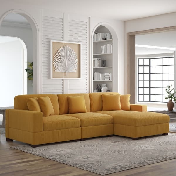 LIKIMIO 118" Modern L-Shaped Modular Sectional Sofa For