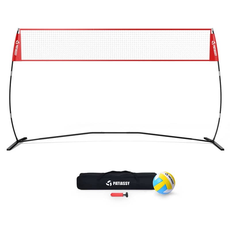 Patiassy 14ft Portable Freestanding Volleyball Net Set, Easy Setup On