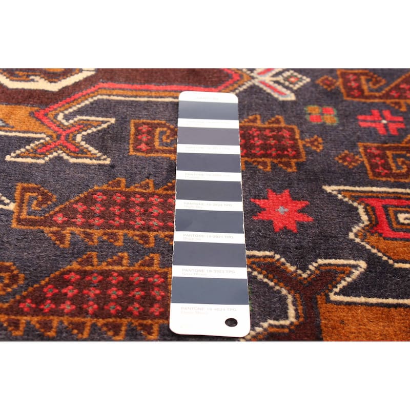 ECARPETGALLERY Hand-knotted Teimani Navy Wool Rug - 3'9 x 6'8