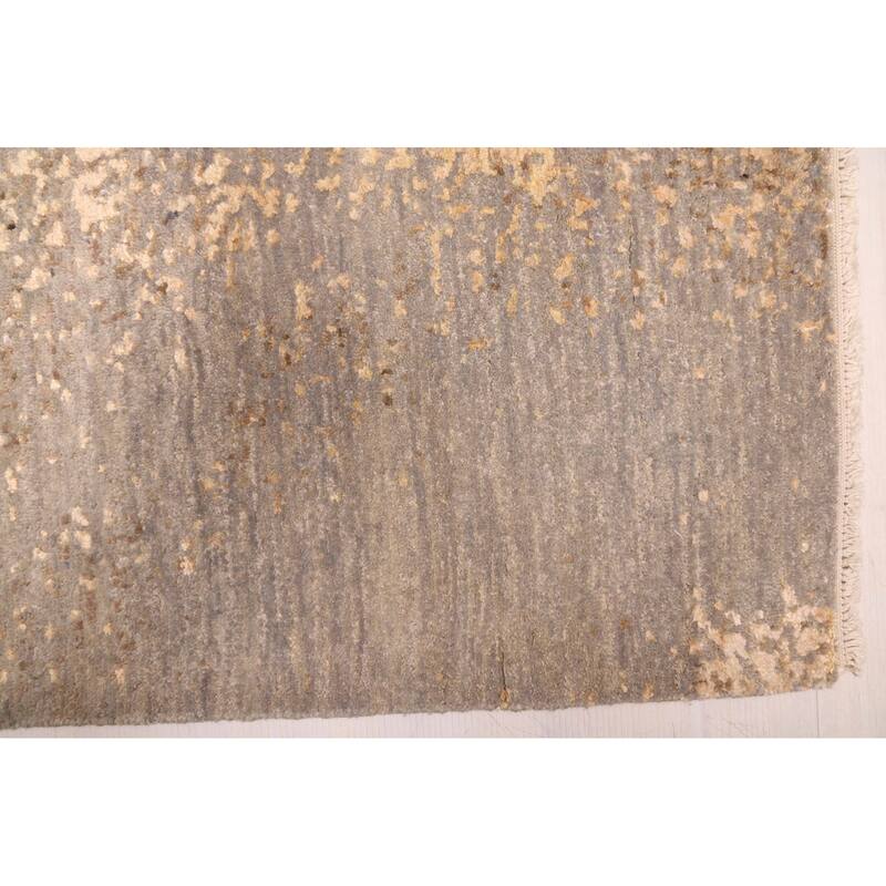 ECARPETGALLERY Hand-knotted Legacy Grey Silk, Wool Rug - 2'5 x 10'6