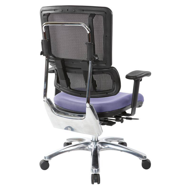 Black Mesh Back with Custom Fabric Seat and Chrome Base