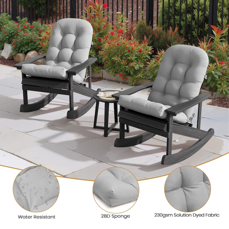 Outdoor Patio Adirondack Rocking Chair Cushions Thickened Chair Pad with Sunbrella