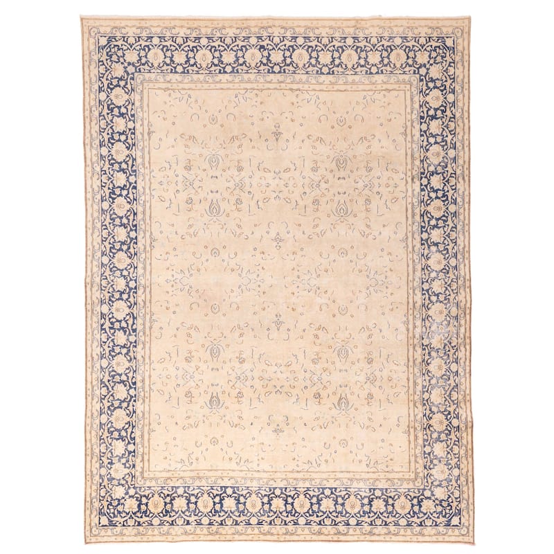 ECARPETGALLERY Hand-knotted Antalya Vintage Beige Wool Rug - 9'7 x 12'9