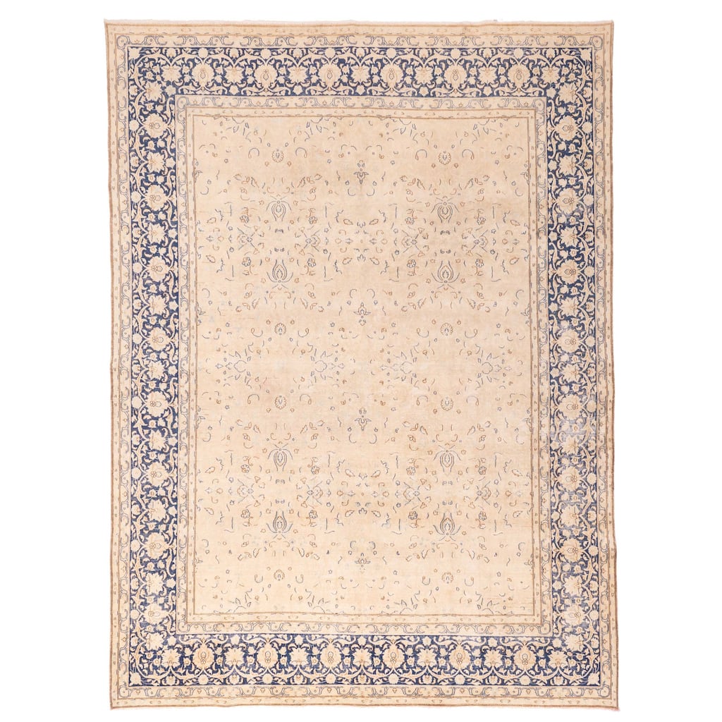 ECARPETGALLERY Hand-knotted Antalya Vintage Beige Wool Rug - 9'7 x 12'9