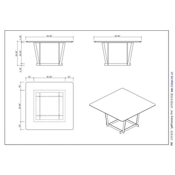 Somette Ella Square High Gloss Dining Table Brown Bed Bath & Beyond