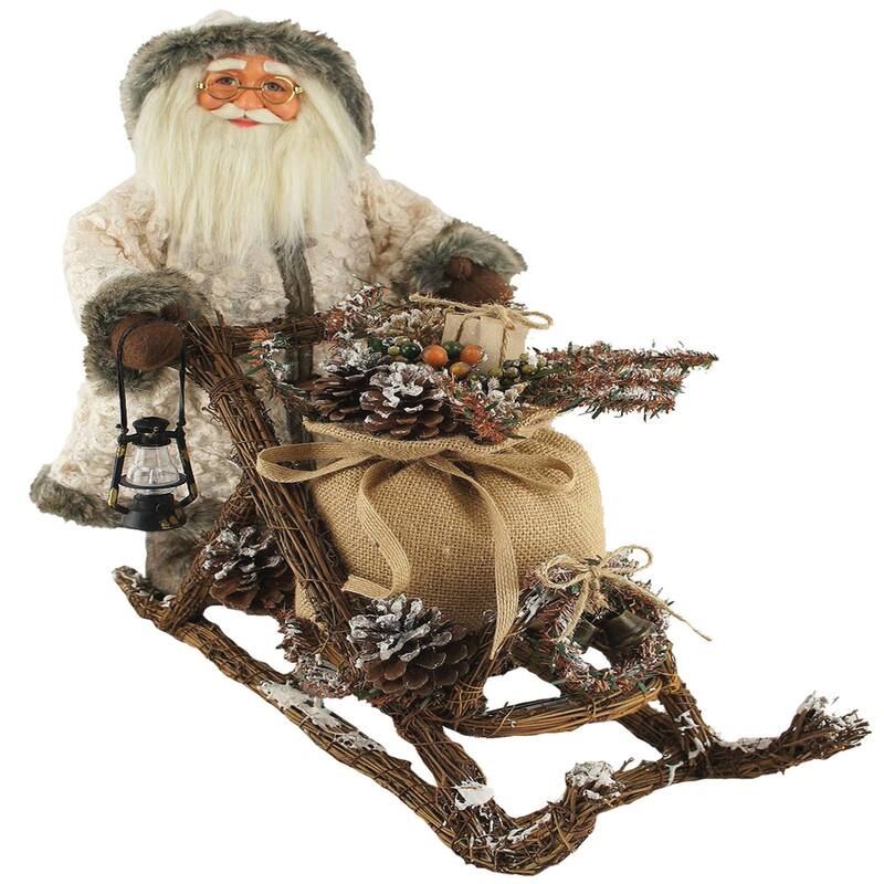 18" Woodsman on Mushing Sled - White