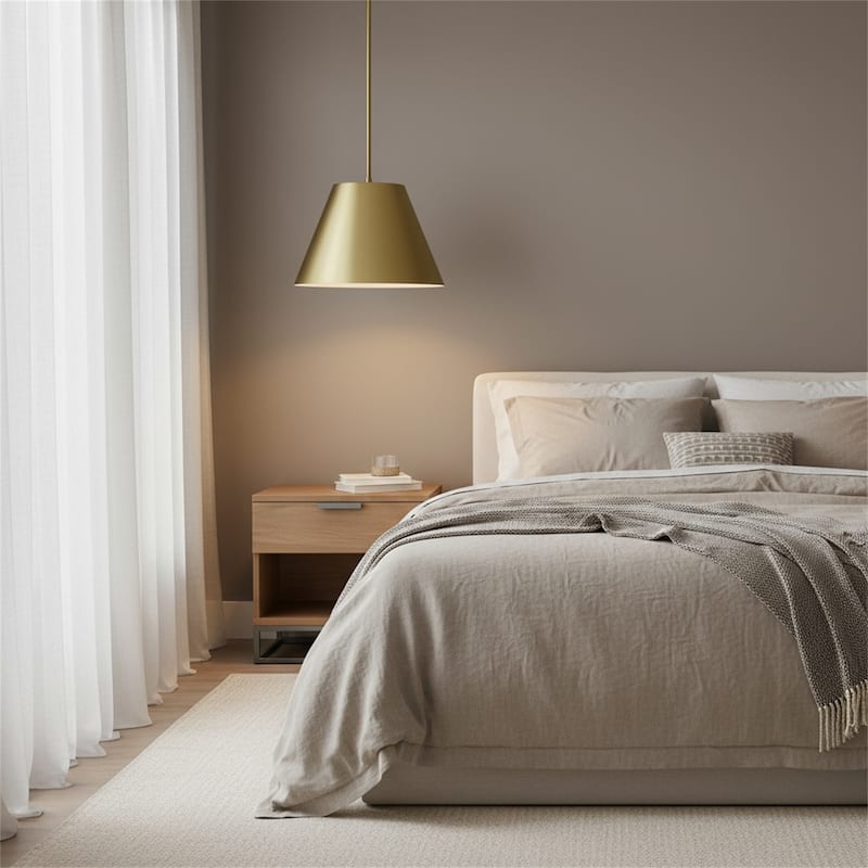 16" Diameter Integrated LED Brass Pendant - Antique Brass