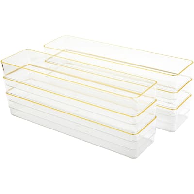 Flash Furniture BE-PB8975-G-6-MS Kerry 2" Tall Office Organizer Set - Clear / Gold