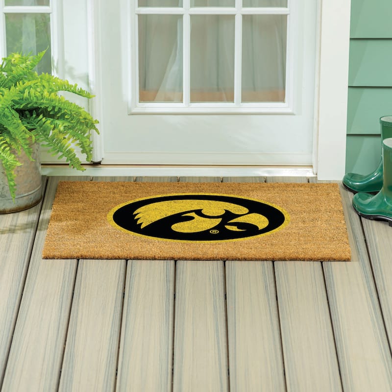 University of Iowa Full Color Indoor/Outdoor Coir Mat