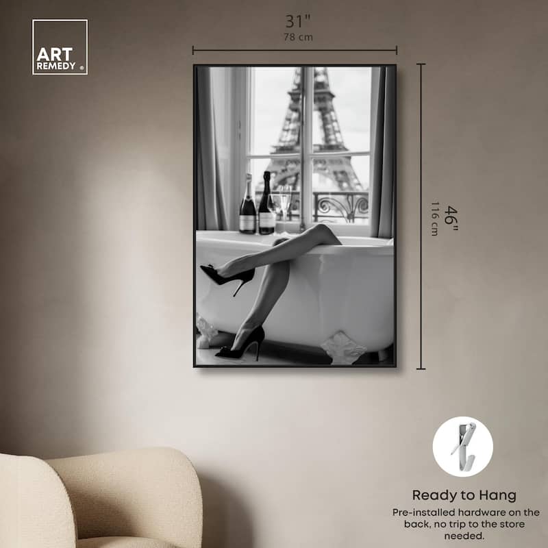 Bathtub Sit Back Glam Canvas by Art Remedy