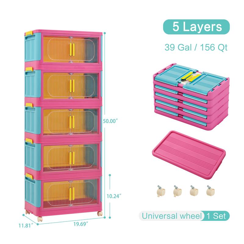 20" Side Wide Folding Storage Cabinet