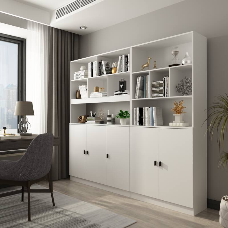 Timechee Combined Bookcase Display Cabinet Pantry Kitchen Cabinet