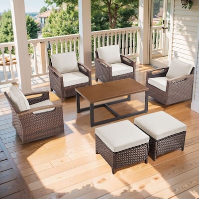 Pocassy Outdoor Swivel Chair with Cushion Set
