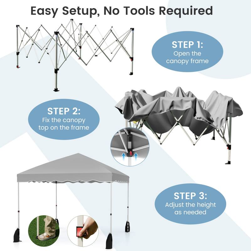 Gymax 10 X 10 FT Pop up Canopy Tent Portable Foldable Patio Shelter w/