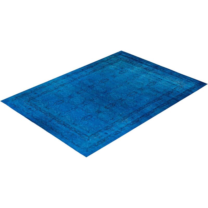 Fine Vibrance, One-of-a-Kind Hand-Knotted Area Rug - Blue, 10' 1" x 13' 10" - 10' 1" x 13' 10"