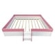 preview thumbnail 39 of 70, Twin/ Full/ Queen/ King Size Upholstered Kids Floor Bed Frame with Guardrail and Little Stairs, Soft PU Platform Bed