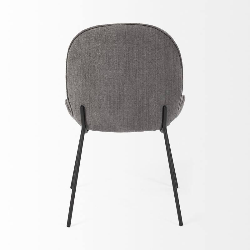 Set of 2 Upholstered Fabric Dining Side Chairs with Black Legs for Dining Room - 26” x 21” x 34”