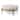 Colburne Cream Fabric with Light Brown Solid Wood Trim and Black Metal Legs Round Ottoman