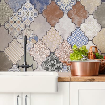 Merola Tile Riga Patchwork 23-1/2" x 21-3/4" Ceramic Floor and Wall Tile