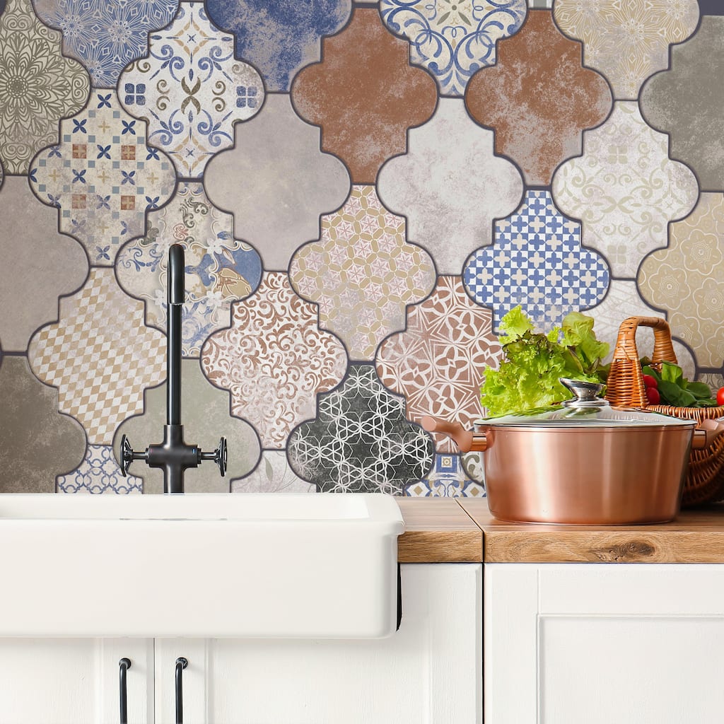 Merola Tile Riga Patchwork 23-1/2" x 21-3/4" Ceramic Floor and Wall Tile