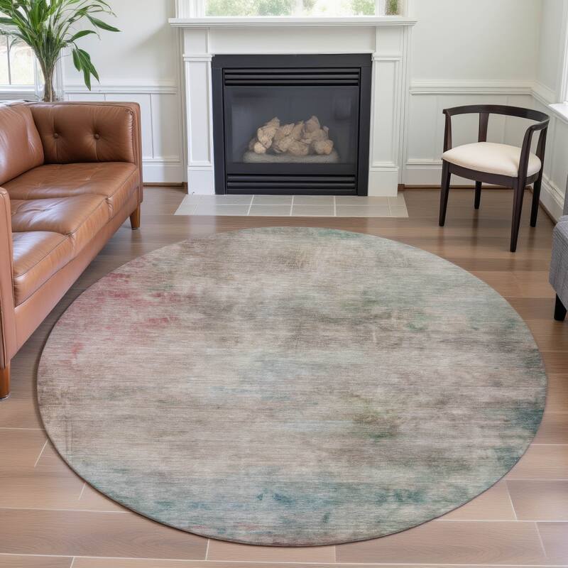 Premium Washable Super Soft Abstract Ombre Mayfield Rug - Taupe - 8' x 8'