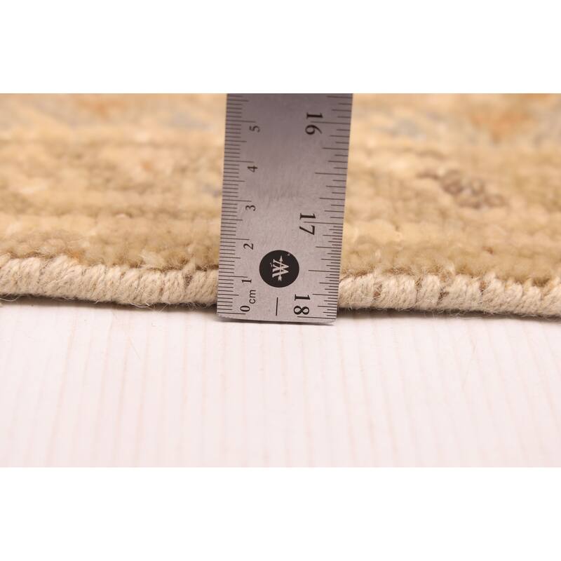 ECARPETGALLERY Hand-knotted Kavya Oushak Light Khaki Wool Rug - 8'10 x 11'9