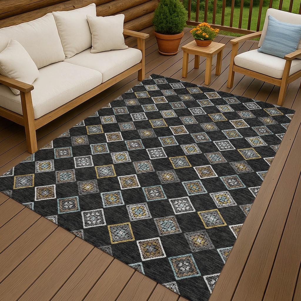 Machine Washable Indoor/ Outdoor Global Flagler Chantille Rug